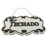 Placa Decorativa Mdf 3mm “fechado/aberto” Corte a Laser para Portas e Paredes Branco - 7