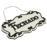 Placa Decorativa Mdf 3mm “fechado/aberto” Corte a Laser para Portas e Paredes Branco - 5
