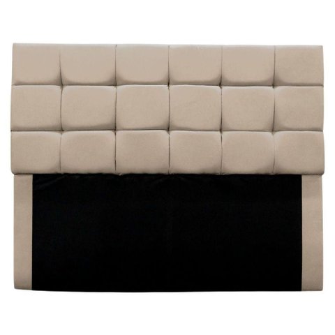 Cabeceira Estofada Cama Box Casal 140 Cm Bianca Suede Cor:bege