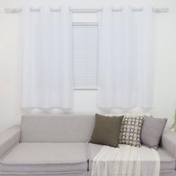 Cortina Branca para Janela Sala e Quarto 2,20 X 1,50 Varão - 1