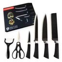 Ver imagem 1 de Kit Facas Cozinha Premium Inox 6 Peças Descascador Tesoura