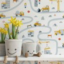 Ver imagem 1 de Papel de Parede Infantil Carrinhos Mod 21-60x300cm