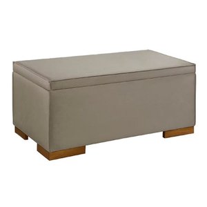 Puff com Baú 1,20m em Tecido Tipo Veludo