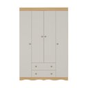 Ver imagem 7 de Guarda-roupa Infantil 122cm 4 Portas e 2 Gavetas Realeza Multimóveis Mp4453 Madeirado/off White