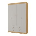 Ver imagem 2 de Guarda-roupa Infantil 122cm 4 Portas e 2 Gavetas Realeza Multimóveis Mp4453 Madeirado/off White