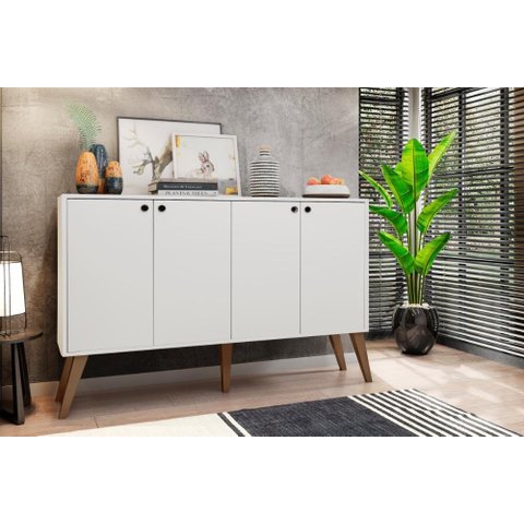 Aparador Buffet 4 Portas Branco Brienza