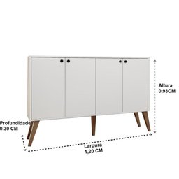Aparador Buffet 4 Portas Branco Brienza - 4