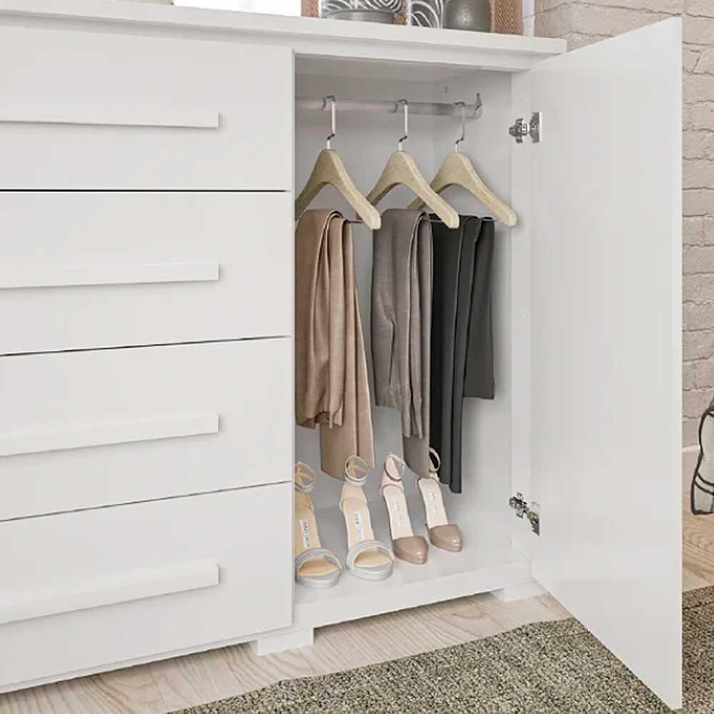 Cômoda para Quarto Branca com 4 Gavetas e 1 Porta Rimo - 2