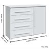 Cômoda para Quarto Branca com 4 Gavetas e 1 Porta Rimo - 4