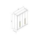 Ver imagem 2 de Guarda Roupa Casal Roma 4 Portas e 3 Gavetas Café Wood - Conquista