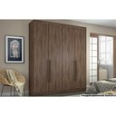 Ver imagem 1 de Guarda Roupa Casal Roma 4 Portas e 3 Gavetas Café Wood - Conquista