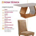 Ver imagem 7 de Mesa de Jantar Alvorada 180cm Tampo MDF Vidro Canto Copo com 6 Cadeiras Carolina