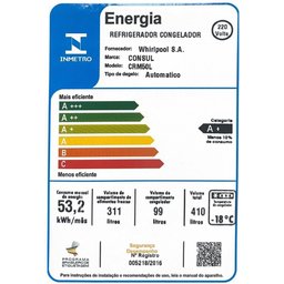 Geladeira Frost Free Duplex Consul Branca 410 Litros - Crm50lb 220v - 11