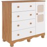 Cômoda Infantil Telinha 1 Porta 4 Gavetas 100% Mdf Amendoa/branco - 2