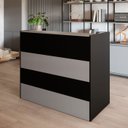 Ver imagem 1 de Balcão Atendimento Recepção Consultório 120 Cm X 110 Cm F5 Cor:cinza Sagrado com Preto