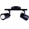 Spot Trilho de Sobrepor Moderno Direcionável Fokus 2 Lâmpadas E27 Bivolt:Preto/110V/220V - 1
