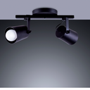 Ver imagem 2 de Spot Trilho de Sobrepor Moderno Direcionável Fokus 2 Lâmpadas E27 Bivolt:Preto/110V/220V