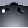 Spot Trilho de Sobrepor Moderno Direcionável Fokus 2 Lâmpadas E27 Bivolt:Preto/110V/220V - 2