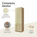 Ver imagem 4 de Cristaleira 2 Portas Vidro Reflecta Rodapé Nesher 70cm 100% MDF