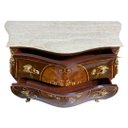 Ver imagem 4 de Cômoda Clássica Marchetada com 2 Gavetas e Tampo em Mármore - 84x124x52cm
