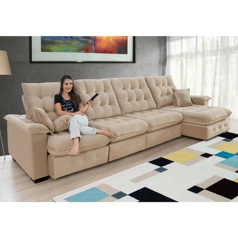 Sofá Coliseu 4.00m Retrátil e Reclinável Super Pillow