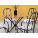 Ver imagem 5 de Conjunto Mesa redonda 90cm aço tampo de Vidro 8mm com 4 cadeiras para Sala jantar cozinha campeã de