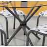 Conjunto Mesa redonda 90cm aço tampo de Vidro 8mm com 4 cadeiras para Sala jantar cozinha campeã de - 3