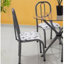 Ver imagem 4 de Conjunto Mesa redonda 90cm aço tampo de Vidro 8mm com 4 cadeiras para Sala jantar cozinha campeã de