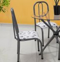 Ver imagem 4 de Conjunto Mesa redonda 90cm aço tampo de Vidro 8mm com 4 cadeiras para Sala jantar cozinha campeã de