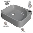 Ver imagem 4 de Cuba de Apoio Retangular para Banheiro Lavabo Cross C01 Ro36w Cinza - Lyam