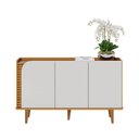 Ver imagem 3 de Buffet para Sala de Jantar 3 Portas Pés de Madeira Maciça Jurerê Marrom/Marrome/Off White Matte