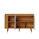 Ver imagem 5 de Buffet para Sala de Jantar 3 Portas Pés de Madeira Maciça Jurerê Marrom/Marrome/Off White Matte