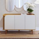 Ver imagem 6 de Buffet para Sala de Jantar 3 Portas Pés de Madeira Maciça Jurerê Marrom/Marrome/Off White Matte