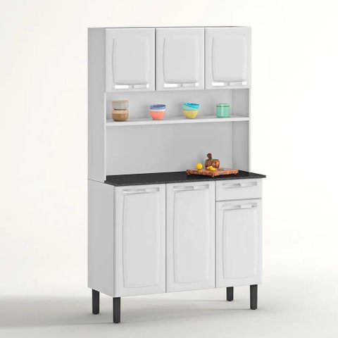 Kit Cozinha Rose Compacta Itatiaia em Aço 6 Portas 1 Gaveta Branca I3g1-105