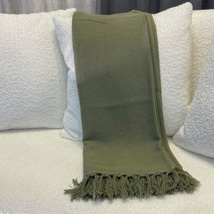 Manta para Sofá Naturalle 100% Algodão 120x200 Verde - Tapetes São João