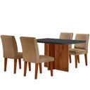 Ver imagem 2 de Sala de Jantar Mesa Olimpia 120 Tampo em Mdf Vidro Canto Copo com 4 Cadeiras Grecia
