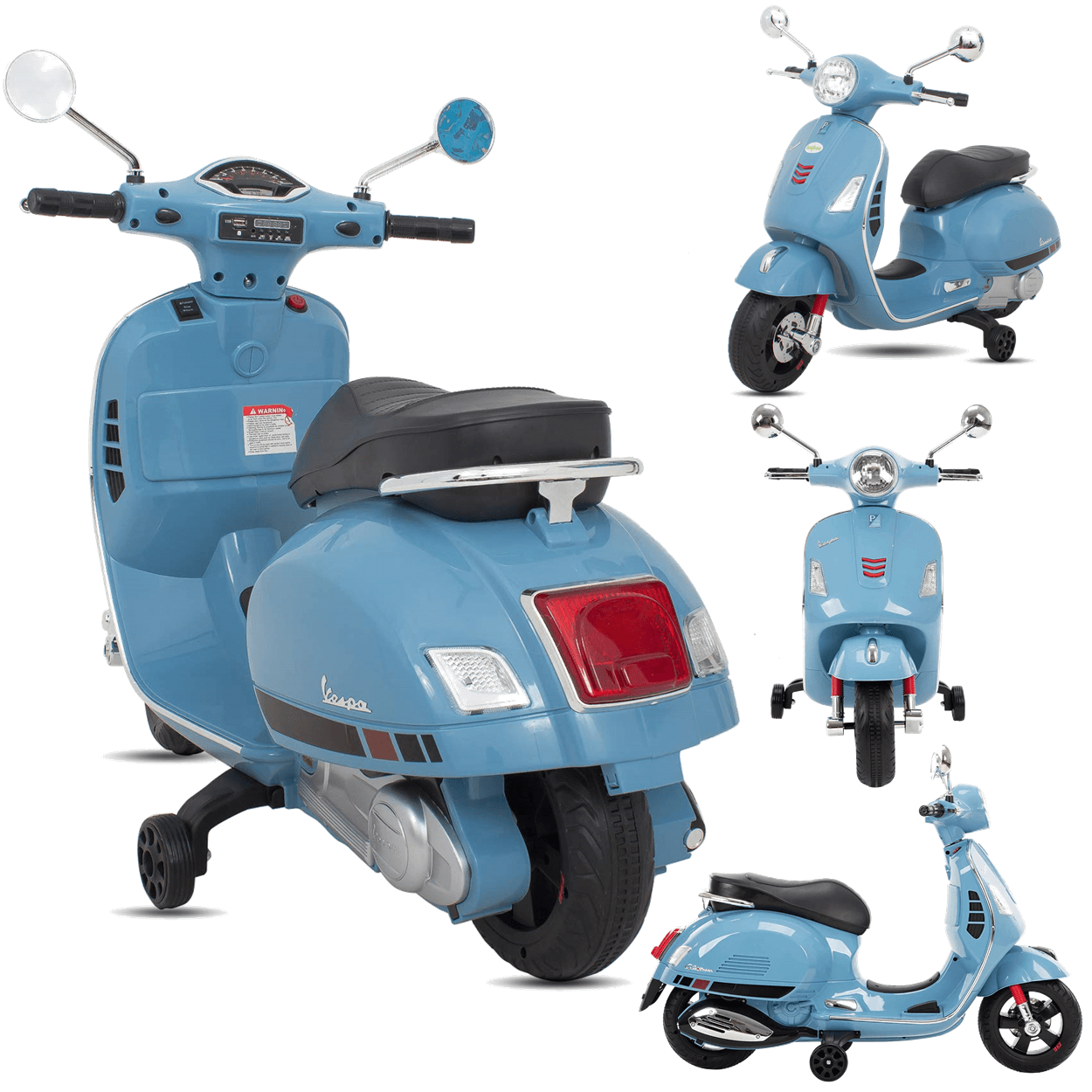 Moto Scooter Eletrica Infantil Bandeirante Vespa Gts 12v Azul - 2