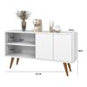 Buffet Branco C 4 Pés & 2 Portas Para Sala De Estar 1,20M - 2