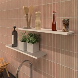 Par de Prateleiras Suspensa - Branco Mdf- Organizador Cozinha - Rufatto Decorações - 3