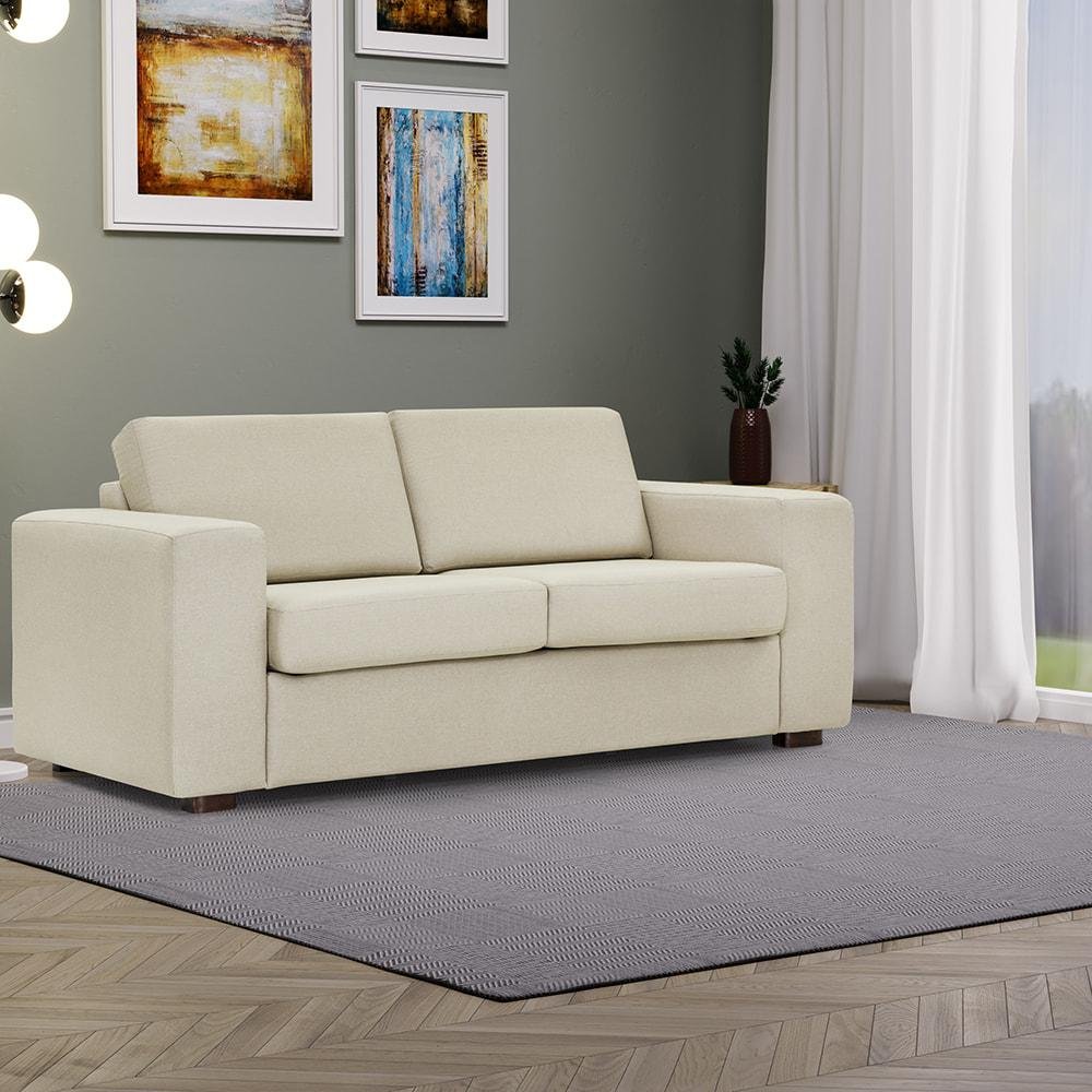 SofáCama Herval Casal Elastic, 3 Lugares, Linho Bege MadeiraMadeira