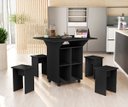 Ver imagem 2 de Mesa Dobravel Jantar com Rodizio 4 Banquetas Annie Basoto