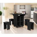Ver imagem 2 de Mesa Dobravel Jantar com Rodizio 4 Banquetas Annie Basoto