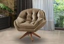 Ver imagem 2 de Poltrona Decorativa Califórnia Giratória Suede Capuccino - Fm