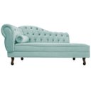 Ver imagem 5 de Kit Diva Recamier Diana 160cm Lado Direito e 02 Poltronas Classic Suede Azul Tiffany - ADJ Decor