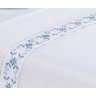 Jogo lençol Veneza quarto casal king bordado 4 peças 2fronha: Branco com Azul - 3