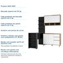 Ver imagem 7 de Cozinha Completa 4 Peças com Bancada Mesa Gourmet Armário Aéreo e Balcão de Pia Mel Luciane Móveis