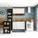 Ver imagem 1 de Cozinha Completa 4 Peças com Bancada Mesa Gourmet Armário Aéreo e Balcão de Pia Mel Luciane Móveis