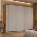 Ver imagem 1 de Guarda-Roupa Casal 100% MDF com 3 Portas de Correr e 4 Gavetas 182cm Multimóveis CR35537 Madeirado/