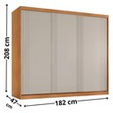 Ver imagem 4 de Guarda-Roupa Casal 100% MDF com 3 Portas de Correr e 4 Gavetas 182cm Multimóveis CR35537 Madeirado/