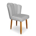 Ver imagem 2 de Cadeira de Jantar Pétala Estofada Pés Palito Veludo Cinza - Montanaris Decor
